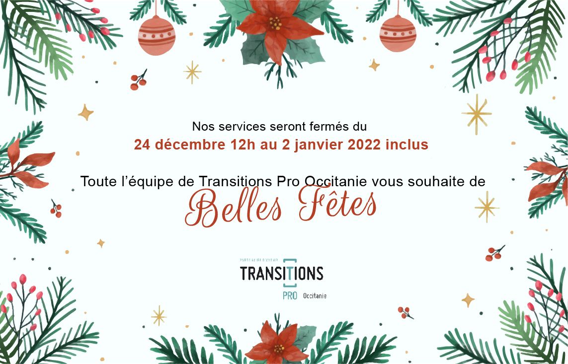 Nos services seront fermés du 24 décembre 2021 12h au 2 janvier 2022 inclus